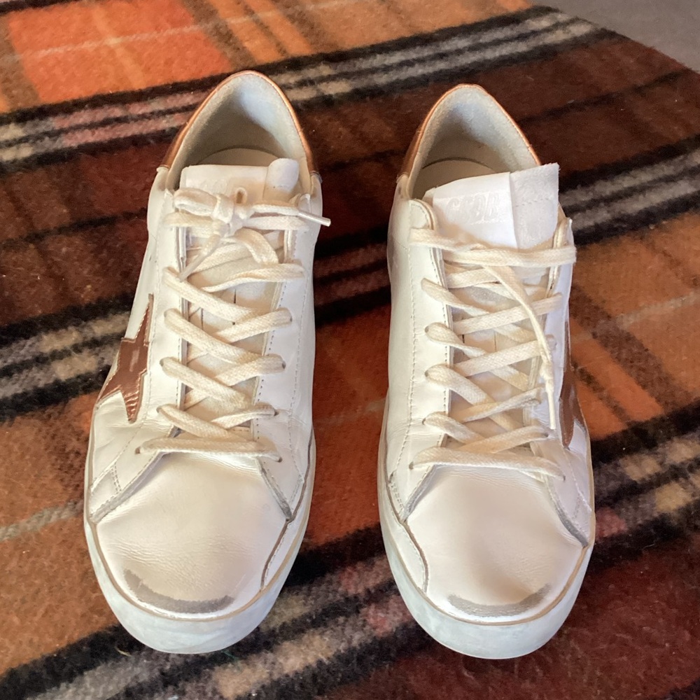 Golden Goose Superstar White Peach Pink Distressed 42 GGDB/Private Edt - Picture 5 of 16